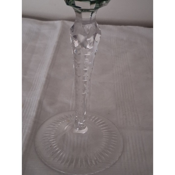 Vintage nachtmann traube Emerald Green Cut Clear Crystal Wine Hock Grape 8.25" - Picture 3 of 7